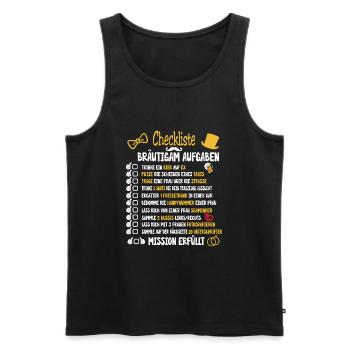 Checkliste poltern Bräutigam Aufgaben - Männer Premium Bio Tank Top - Schwarz - Vorne - Michal (187cm)