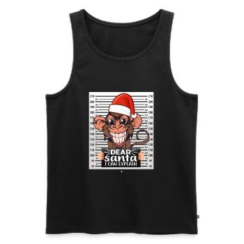 dear santa i can explain weihnachten - Männer Premium Bio Tank Top - Schwarz - Vorne - Michal (187cm)