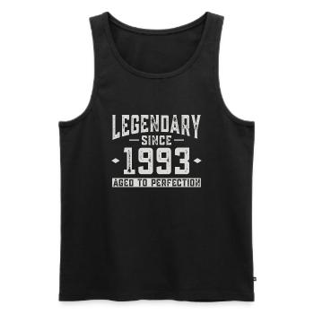 Légendaire depuis 1993 - Débardeur bio Premium Homme - noir - Devant - Michal (187cm)
