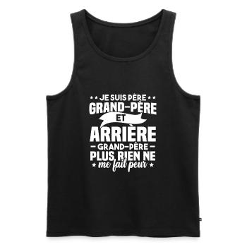 Je suis papa grand-père et arrière-grand-père - Débardeur bio Premium Homme - noir - Devant - Michal (187cm)