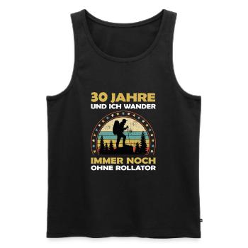 Lustiges 30 Jahre alt Geburtstag Berge & Wander - Männer Premium Bio Tank Top - Schwarz - Vorne - Michal (187cm)