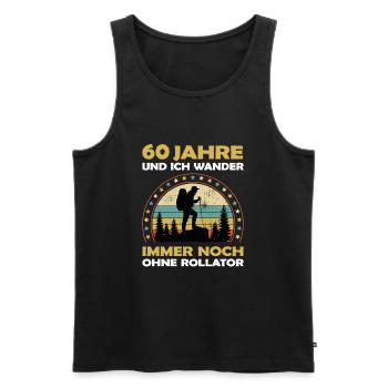 Lustiges 60 Jahre alt Geburtstag Berge & Wander - Männer Premium Bio Tank Top - Schwarz - Vorne - Michal (187cm)