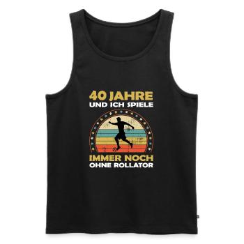 Lustiges Fußball 40 Jahre alt zum Geburtstag - Männer Premium Bio Tank Top - Schwarz - Vorne - Michal (187cm)