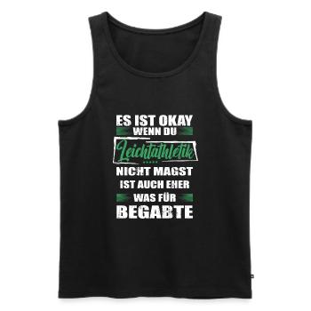 Spruch leichtathletik Mann & Frau & Kinder - Männer Premium Bio Tank Top - Schwarz - Vorne - Michal (187cm)
