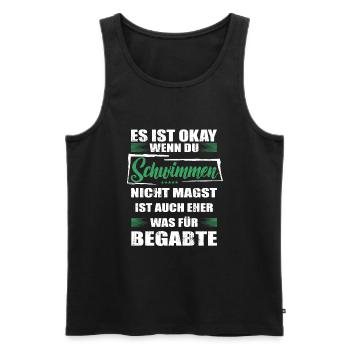 Spruch schwimmen Mann & Frau & Kinder - Männer Premium Bio Tank Top - Schwarz - Vorne - Michal (187cm)