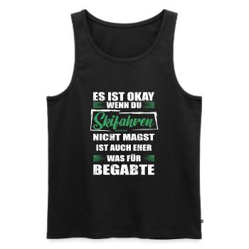 Spruch skifahren Mann & Frau & Kinder - Männer Premium Bio Tank Top - Schwarz - Vorne - Michal (187cm)