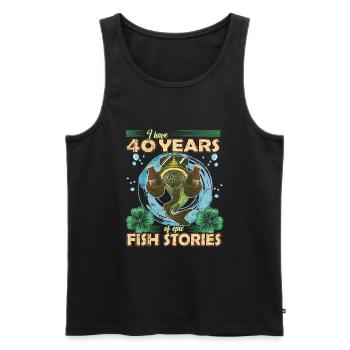 40 Year Old Birthday Fun Fishing & Fishing - Men's Premium Organic Tank Top - black - Front - Michal (187cm)