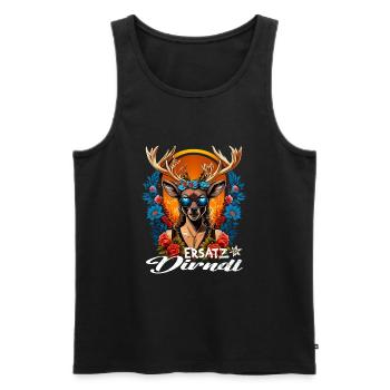 Tracht & Trachten Hirsch Ersatz Dirndl - Männer Premium Bio Tank Top - Schwarz - Vorne - Michal (187cm)