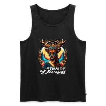 Tracht & Trachten Hirsch Ersatz Dirndl - Männer Premium Bio Tank Top - Schwarz - Vorne - Michal (187cm)