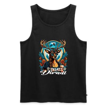 Tracht & Trachten Hirsch Ersatz Dirndl - Männer Premium Bio Tank Top - Schwarz - Vorne - Michal (187cm)