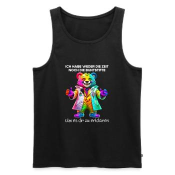 Ich habe weder die Zeit noch die Buntstifte - Männer Premium Bio Tank Top - Schwarz - Vorne - AI Model Male 178 light (178cm)