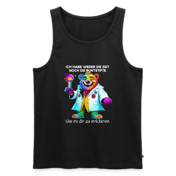 Ich habe weder die Zeit noch die Buntstifte - Männer Premium Bio Tank Top - Schwarz - Vorne - AI Model Male 178 light (178cm)