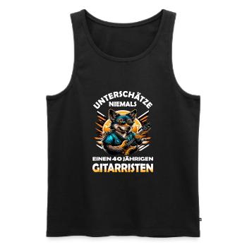 Unterschätze niemals Gitarristen 40 Geburtstag - Männer Premium Bio Tank Top - Schwarz - Vorne - AI Model Male 178 light (178cm)