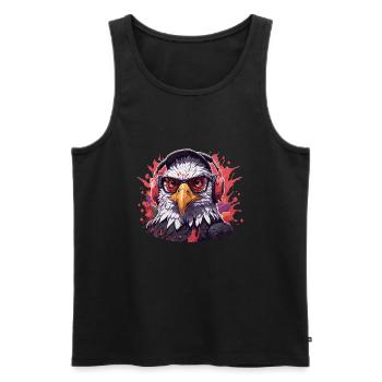 eagle animal art i cool cute eagle - Men's Premium Organic Tank Top - black - Front - AI Model Male 178 light (178cm)