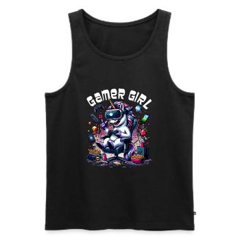 Gamer Girl Gaming & Gamer Femmes & Filles - Débardeur bio Premium Homme - noir - Devant - Michal (187cm)