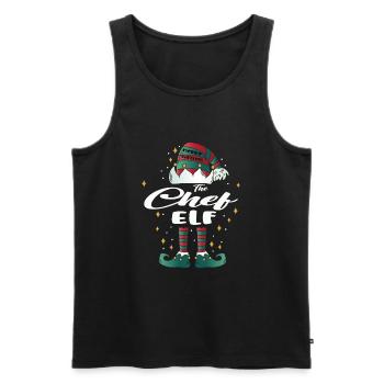 Chef Elf drôle Famille Noël Noël - Débardeur bio Premium Homme - noir - Devant - Michal (187cm)
