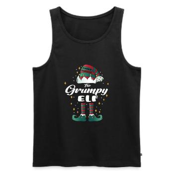 Lutin grincheux drôle famille Noël Noël - Débardeur bio Premium Homme - noir - Devant - Michal (187cm)