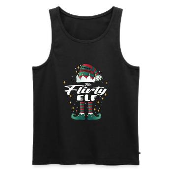 flirty elfe drôle famille noël noël - Débardeur bio Premium Homme - noir - Devant - Michal (187cm)