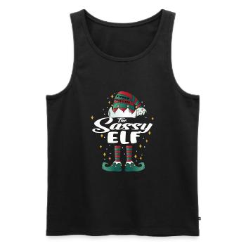 sassy Elf funny Family Christmas Weihnachten - Männer Premium Bio Tank Top - Schwarz - Vorne - AI Model Male 178 light (178cm)
