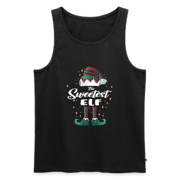 sweetest elf funny Family Christmas Christmas - Men's Premium Organic Tank Top - black - Front - Michal (187cm)