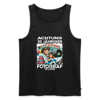 Fotograf Geburtstagsgeschenk 30 Jahre Geburtstag - Männer Premium Bio Tank Top - Schwarz - Vorne - Michal (187cm)