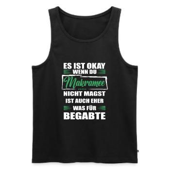 Makramee Lustiger Spruch für Mann & Frau - Männer Premium Bio Tank Top - Schwarz - Vorne - Michal (187cm)