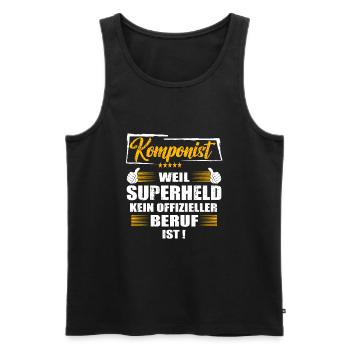 Komponist Weil Superheld kein offizieller Beruf - Männer Premium Bio Tank Top - Schwarz - Vorne - AI Model Male 178 light (178cm)