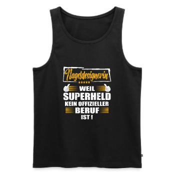 Nageldesignerin Superheld kein offizieller Beruf - Männer Premium Bio Tank Top - Schwarz - Vorne - Michal (187cm)