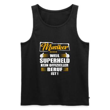 Musiker Weil Superheld kein offizieller Beruf ist - Männer Premium Bio Tank Top - Schwarz - Vorne - Michal (187cm)