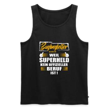 Zugbegleiter Weil Superheld kein offizieller Beruf - Männer Premium Bio Tank Top - Schwarz - Vorne - Michal (187cm)