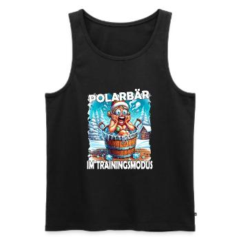 Eisbaden Winterbaden Lustig - Männer Premium Bio Tank Top - Schwarz - Vorne - AI Model Male 178 light (178cm)