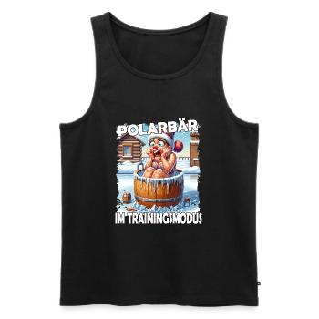Eisbaden Winterbaden Lustig - Männer Premium Bio Tank Top - Schwarz - Vorne - AI Model Male 178 light (178cm)