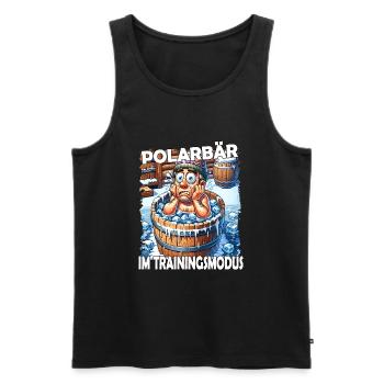 Eisbaden Winterbaden Lustig - Männer Premium Bio Tank Top - Schwarz - Vorne - AI Model Male 178 light (178cm)
