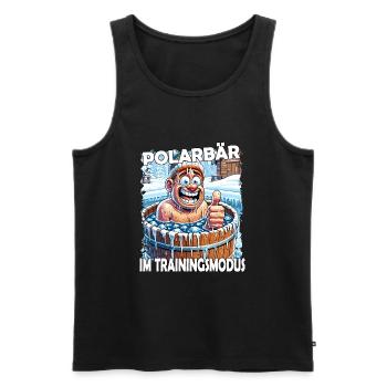 Eisbaden Winterbaden Lustig - Männer Premium Bio Tank Top - Schwarz - Vorne - AI Model Male 178 light (178cm)