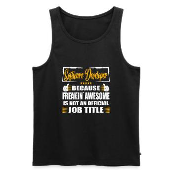 Software developer Freakin Awesome Funny Job - Männer Premium Bio Tank Top - Schwarz - Vorne - Michal (187cm)