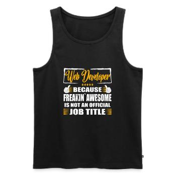 Web developer Freakin Awesome Funny Job - Männer Premium Bio Tank Top - Schwarz - Vorne - AI Model Male 178 light (178cm)