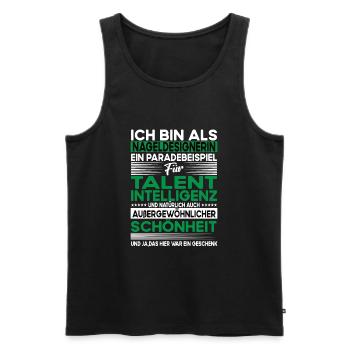 Nageldesignerin Bescheiden - Lustiger Spruch - Männer Premium Bio Tank Top - Schwarz - Vorne - Michal (187cm)