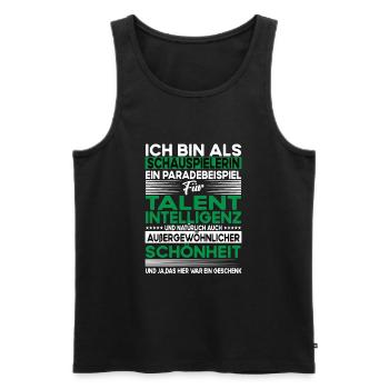 Schauspielerin Bescheiden - Lustiger Spruch - Männer Premium Bio Tank Top - Schwarz - Vorne - Michal (187cm)