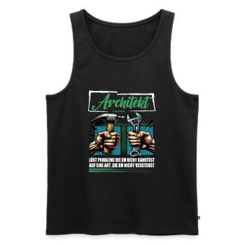Architekt Beruf mit lustigen Spruch - Männer Premium Bio Tank Top - Schwarz - Vorne - Michal (187cm)