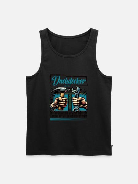 Dachdecker Beruf mit lustigen Spruch - Männer Premium Bio Tank Top - Schwarz
