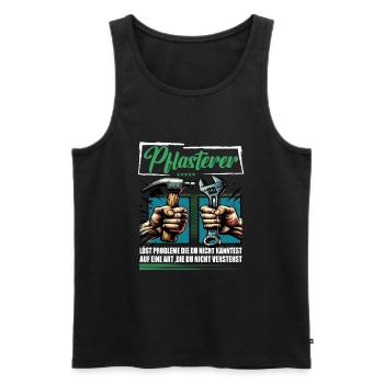 Pflasterer Beruf mit lustigen Spruch - Männer Premium Bio Tank Top - Schwarz - Vorne - Michal (187cm)