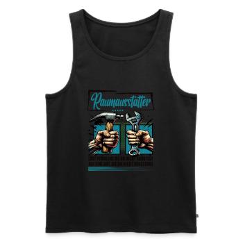 Raumausstatter Beruf mit lustigen Spruch - Männer Premium Bio Tank Top - Schwarz - Vorne - Michal (187cm)