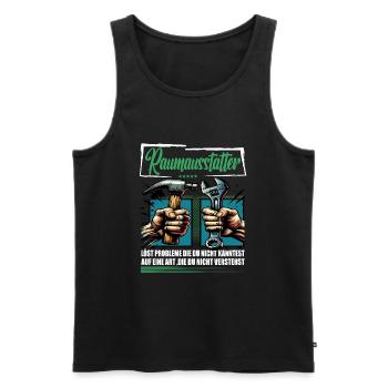 Raumausstatter Beruf mit lustigen Spruch - Männer Premium Bio Tank Top - Schwarz - Vorne - Michal (187cm)