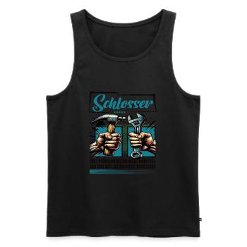 Schlosser Beruf mit lustigen Spruch - Männer Premium Bio Tank Top - Schwarz - Vorne - Michal (187cm)