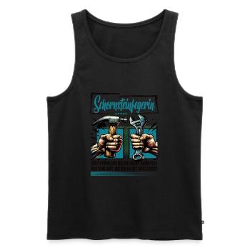 Schornsteinfegerin Beruf mit lustigen Spruch - Männer Premium Bio Tank Top - Schwarz - Vorne - Michal (187cm)