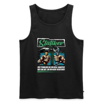 Statiker Beruf mit lustigen Spruch - Männer Premium Bio Tank Top - Schwarz - Vorne - AI Model Male 178 light (178cm)