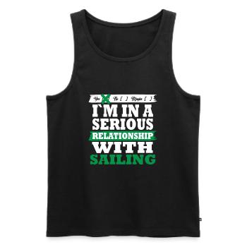 Sailing My serious relationship funny - Männer Premium Bio Tank Top - Schwarz - Vorne - Michal (187cm)