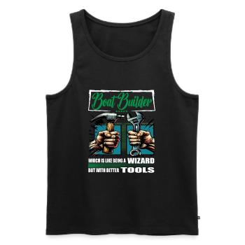 Boat builder Profession Saying Worker - Men's Premium Organic Tank Top - black - Front - AI Model Male 178 light (178cm)