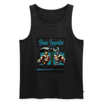 Home inspector Profession Saying Worker - Men's Premium Organic Tank Top - black - Front - AI Model Male 178 light (178cm)