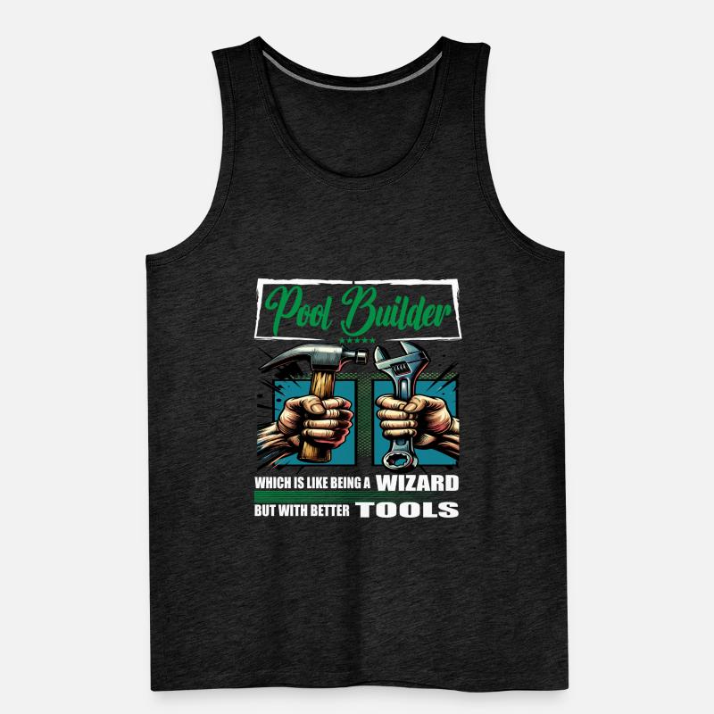Pool builder Beruf Spruch Arbeiter Männer Premium Bio Tank Top